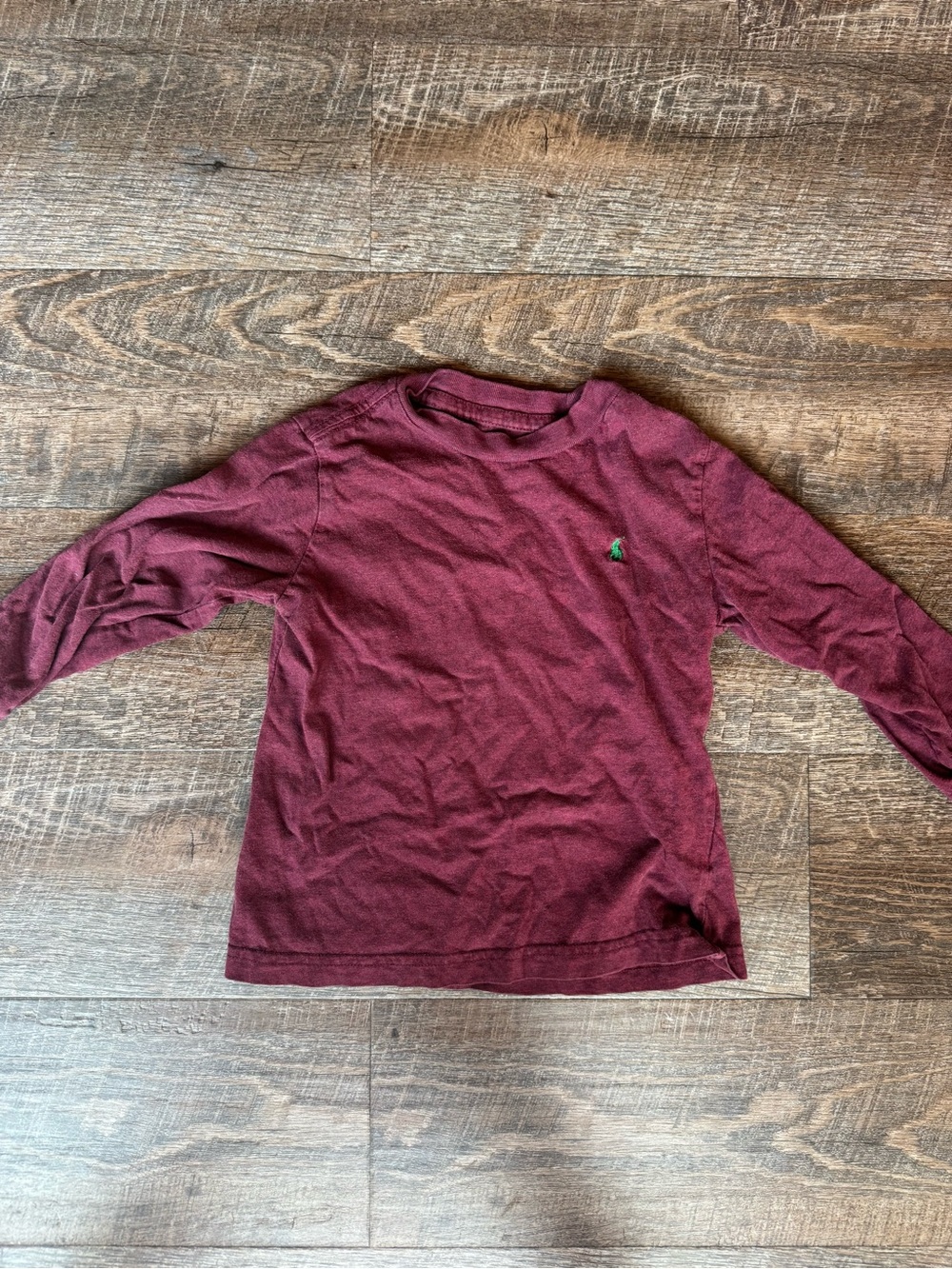 3T Polo by Ralph Lauren Kids Long-Sleeve Crewneck Tee in Burgundy